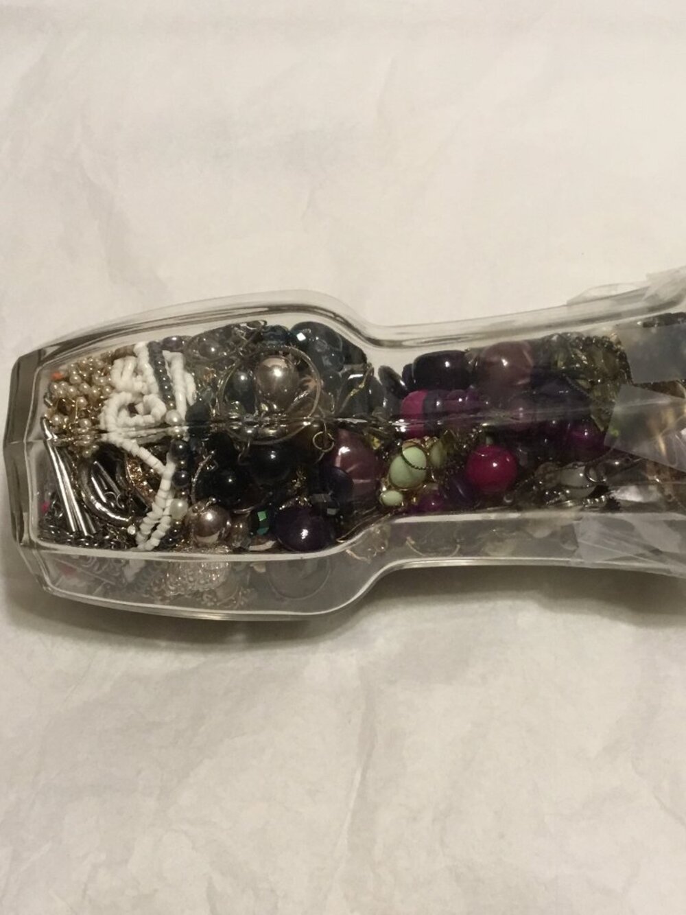 Tall, heavy glass vase filled with lots of good jewelry - Picture 11 of 11